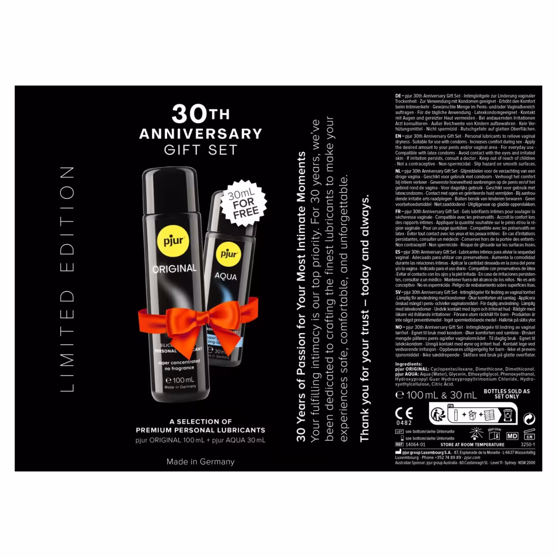 Ювілейний набір лубрикантів pjur 30th Anniversary Gift Set: Original 100 мл та Aqua 30 мл — фото 4