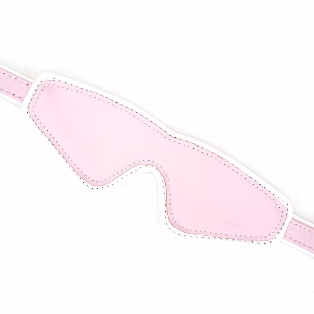 Шкіряна маска на очі Liebe Seele White & Pink Fairy Goat Leather Blindfold — фото 3