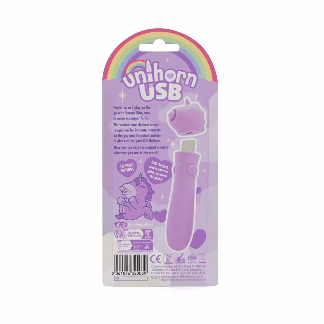Вібратор-єдиноріжка Unihorn USB Bullet – Karma Lilac, віброкуля, USB-зарядка, 10 режимів — фото 5