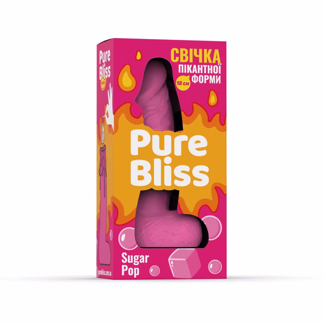 Ароматна свічка пікантної форми Pure Bliss Pink Sugar Pop (Жуйка) 18 см — фото 6