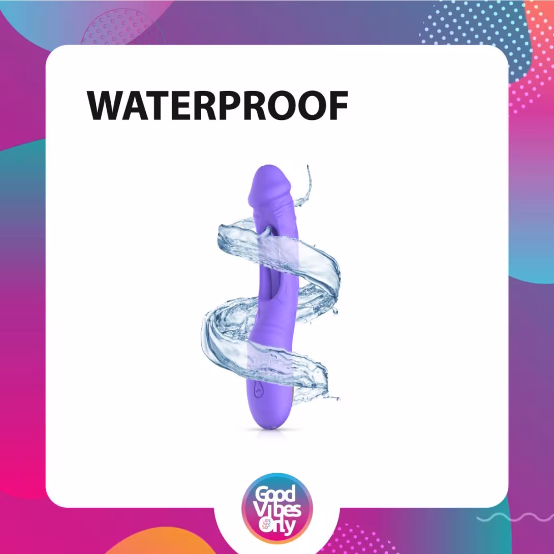 Вібратор точки G з вагінальним відростком Good Vibes Only – Flax Vibrating Dildo with G-Spot Stimulator — фото 12