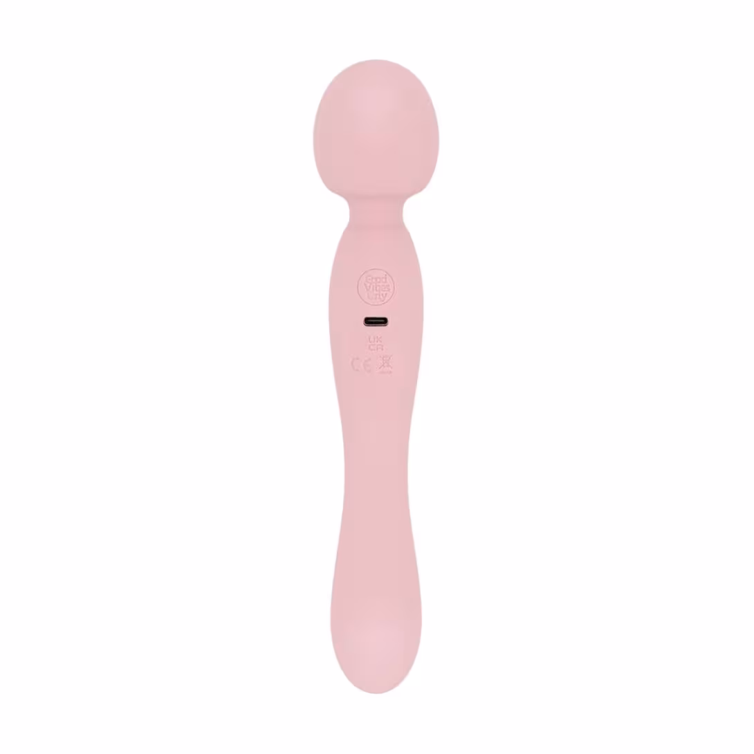 Двосторонній масажер-вібратор Good Vibes Only – SIMI Double-Sided Wand Vibrator Soft Silicone – Pink — фото 3
