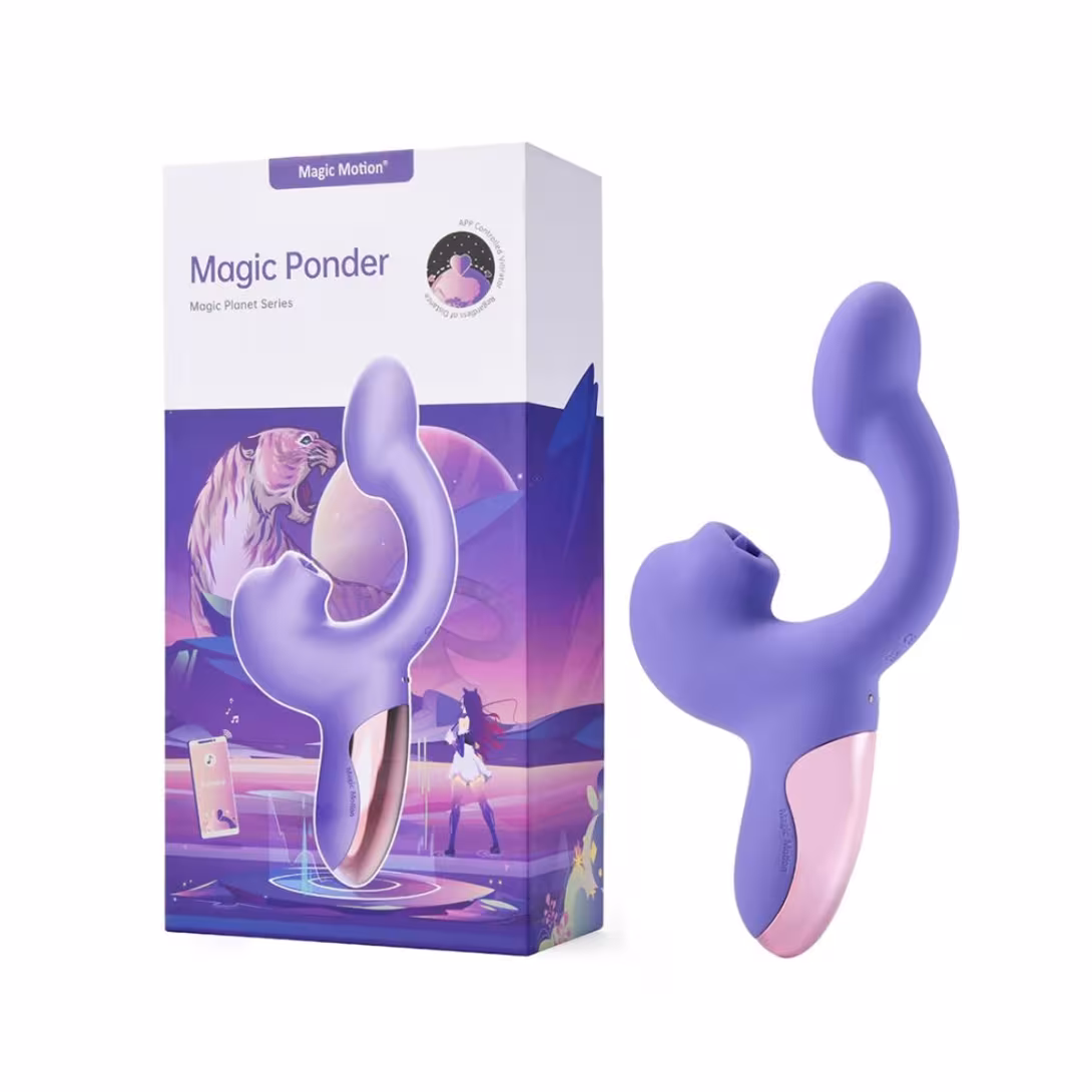 Смарт-вібратор Magic Motion Ponder Purple, подвійна стимуляція, віброяйце+язичок для клітора — фото 6