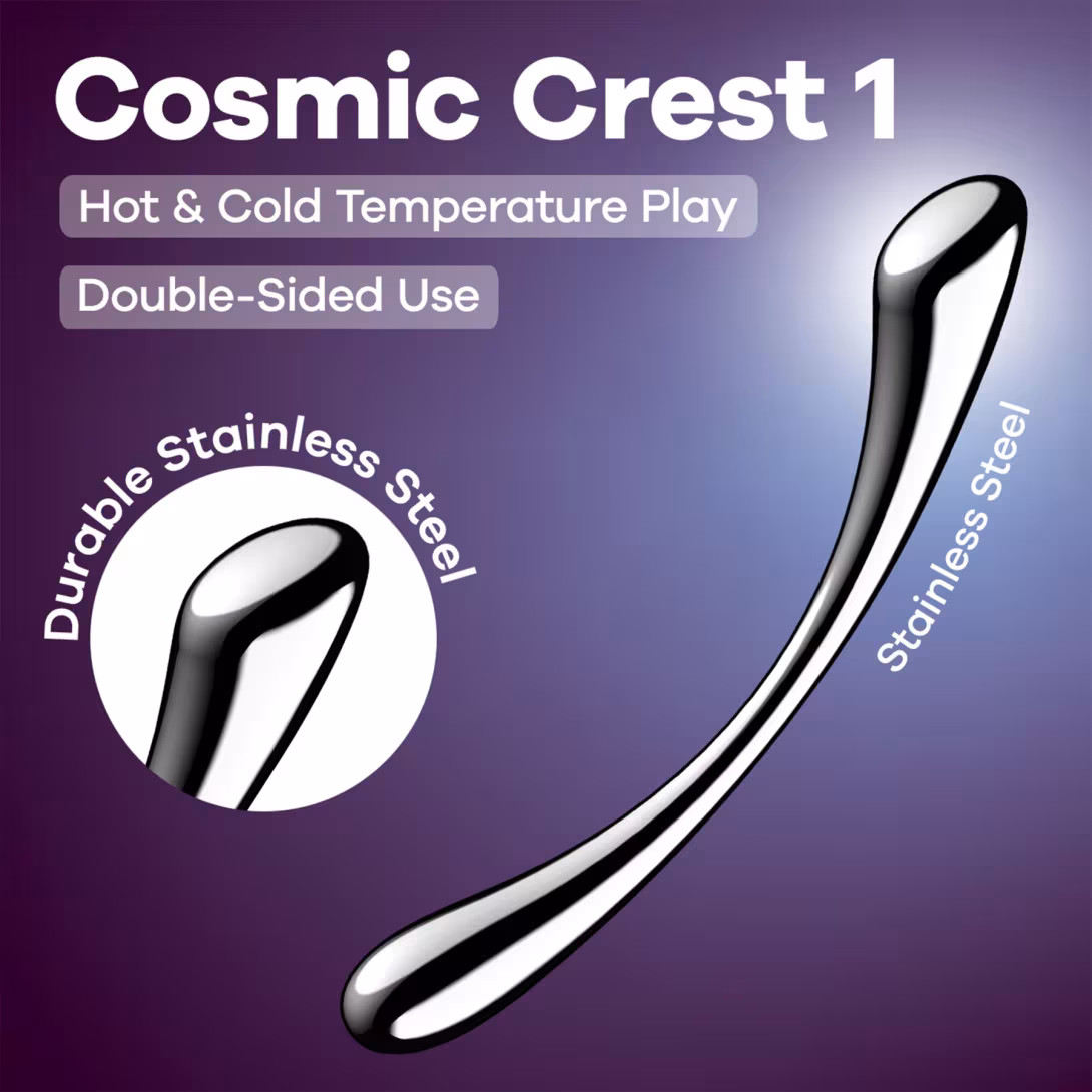 Металевий дилдо Satisfyer Cosmic Crest 1, двосторонній, можна нагрівати й охолоджувати — фото 6