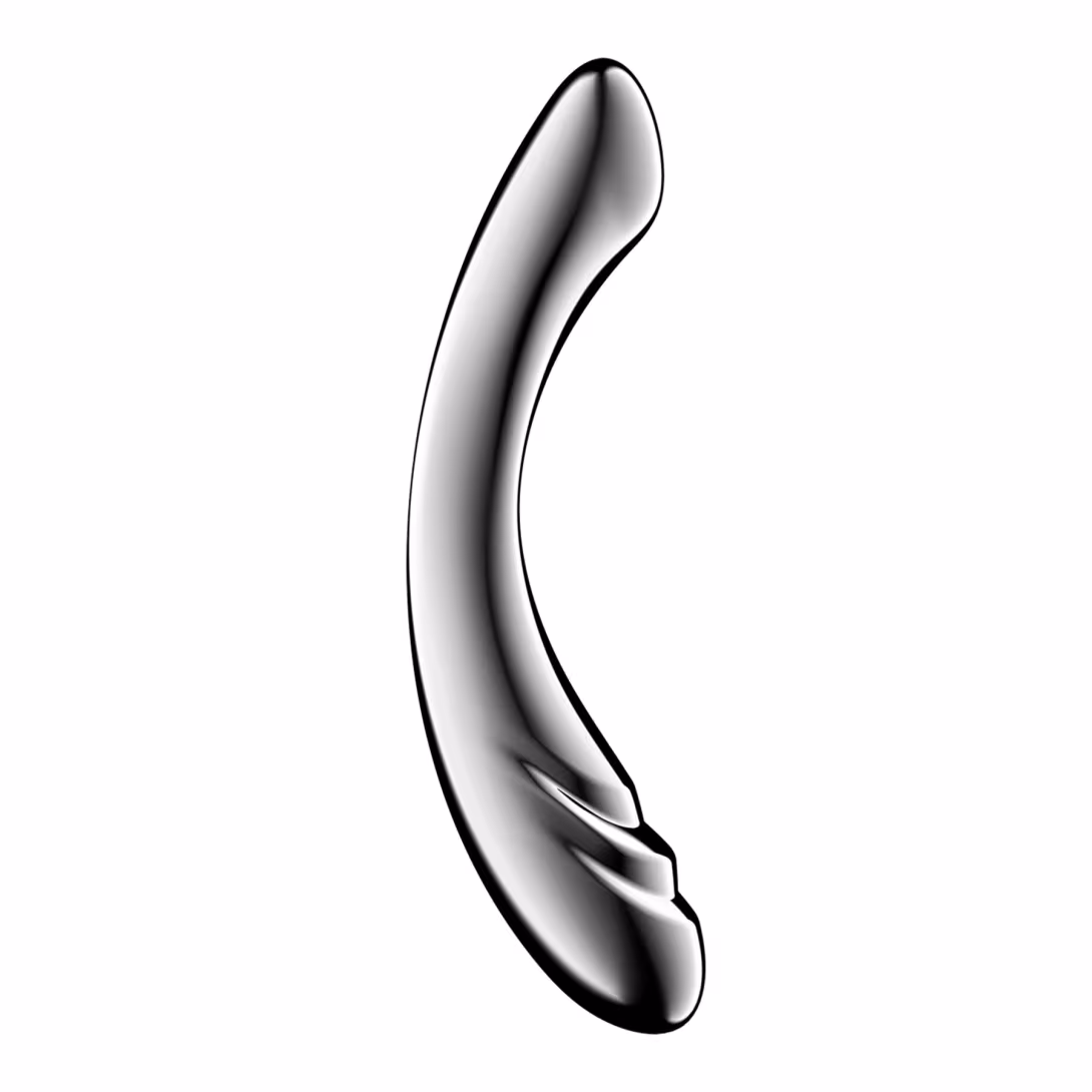Металевий дилдо Satisfyer Pure Gravity 3, двосторонній, можна нагрівати й охолоджувати, дуже важкий