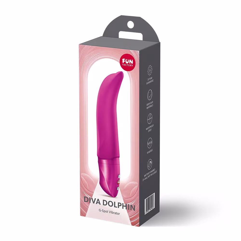 Вібратор для точки G Fun Factory Diva Dolphin Magenta, 10 режимів роботи, на батарейках — фото 8