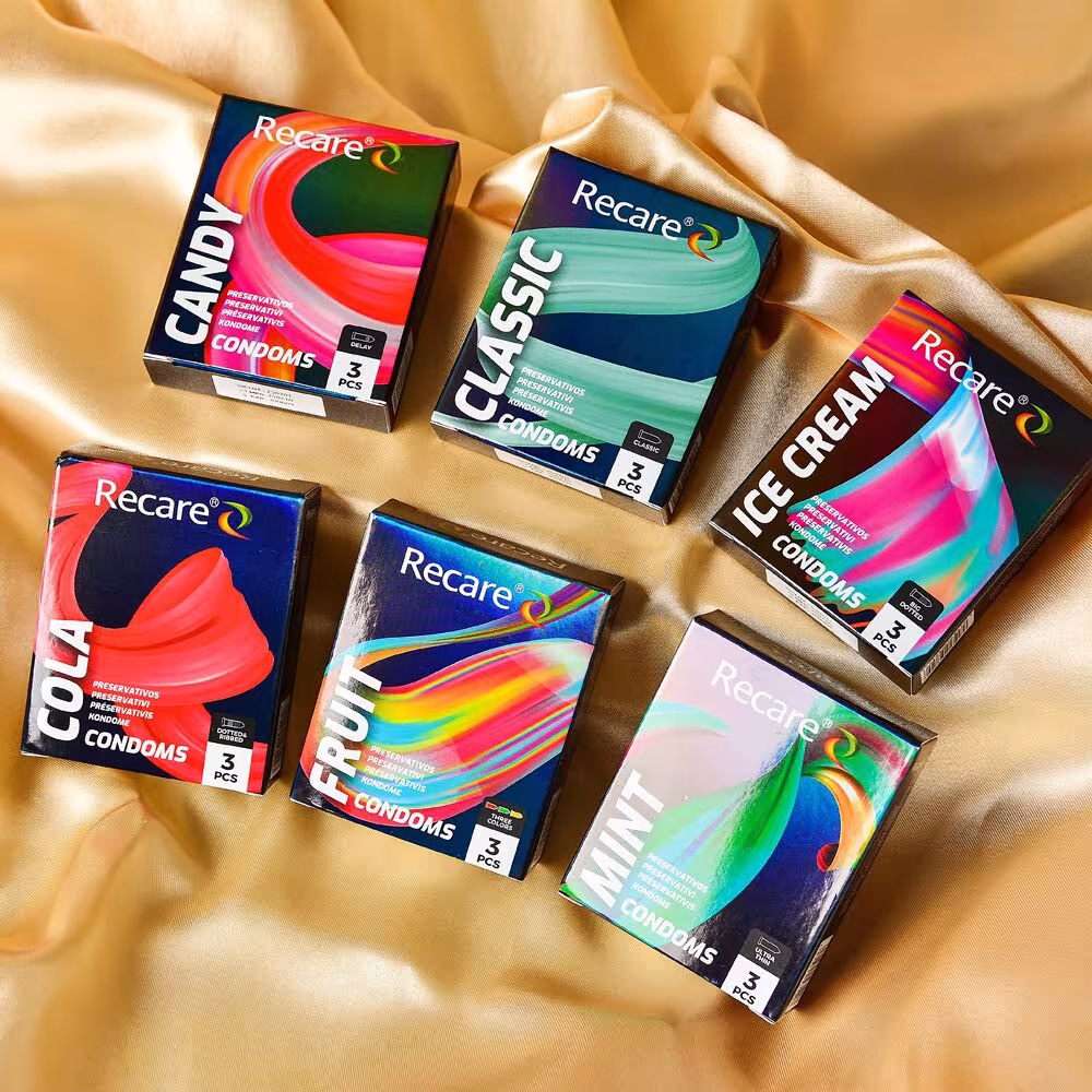 Презервативи Holographic Recare Ice Cream Big Dotted Condoms 3 шт, з пухирцями, аромат: морозиво — фото 7