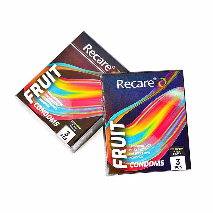 Презервативи Holographic Recare Fruit Flavour Condoms 3 шт, аромати: м'ята, банан, полуниця — фото 4