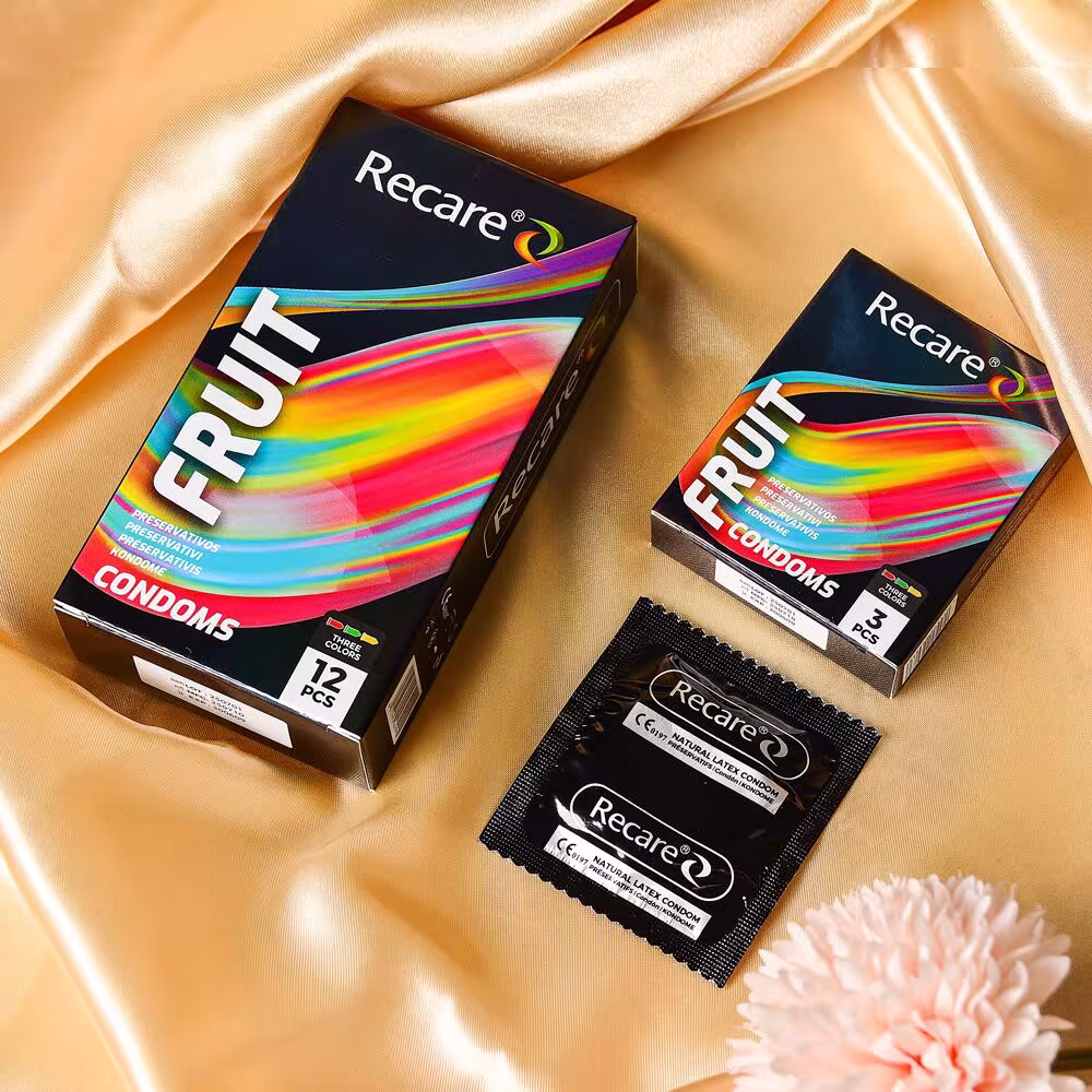 Презервативи Holographic Recare Fruit Flavour Condoms 3 шт, аромати: м'ята, банан, полуниця — фото 5