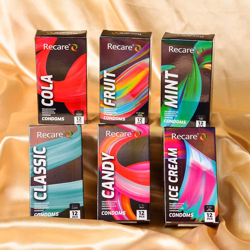 Презервативи Holographic Recare Ice Cream Big Dotted Condoms 12 шт, з пухирцями, аромат: морозиво — фото 7