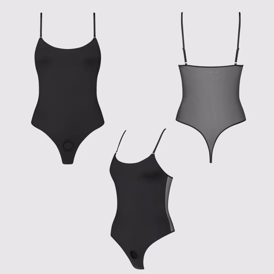 Боді з фіксацією ділдо Strap-On-Me Harness Body Signature - M - Black — фото 2