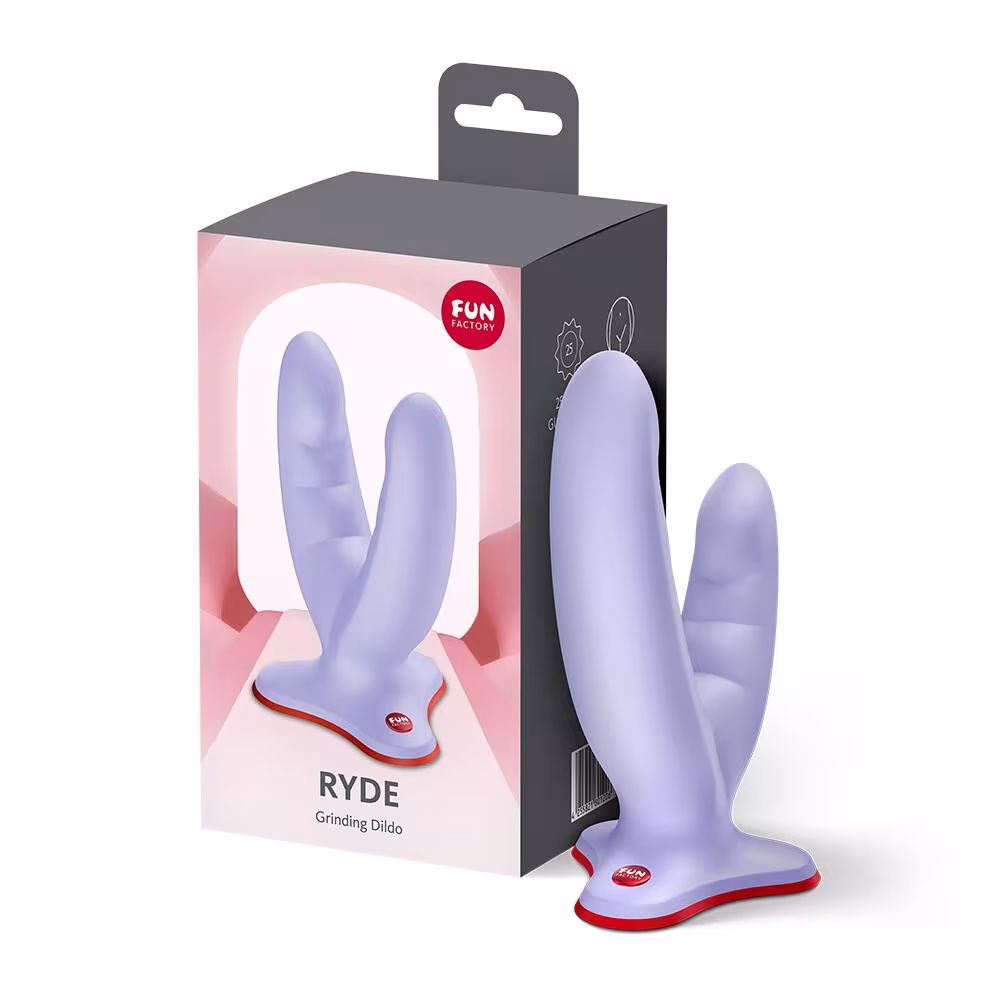 Подвійний фалоімітатор Fun Factory RYDE Purple, гнучкі стовбури, присоска — фото 6