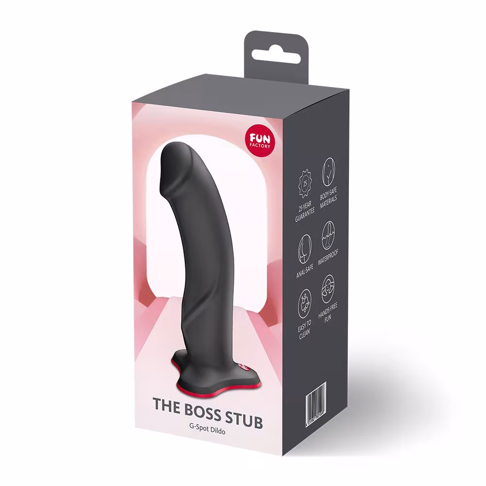 Фалоімітатор Fun Factory THE BOSS STUB Black, реалістична текстура, довжина 17,9 см, діаметр 4,1см — фото 5
