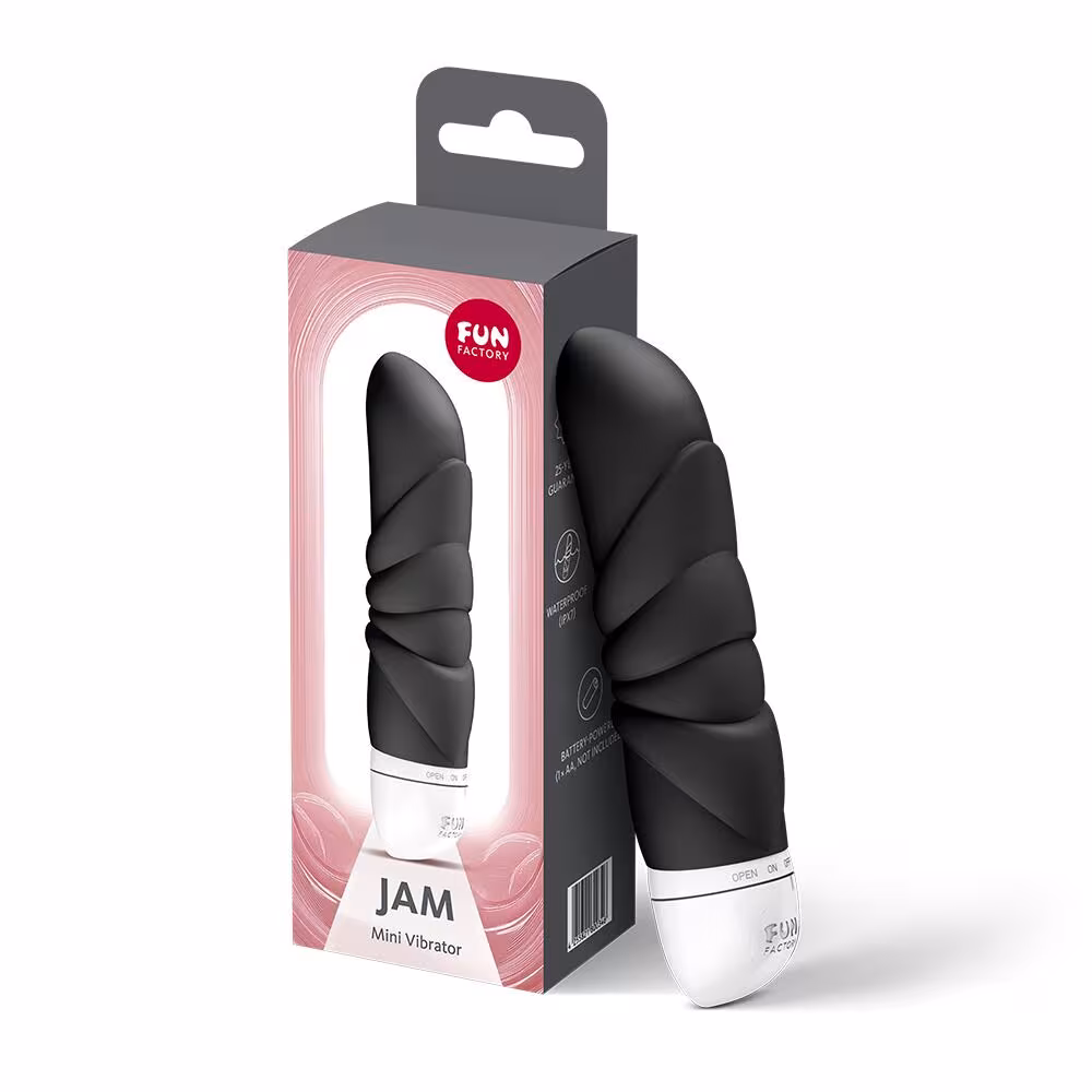 Мінівібратор Fun Factory JAM Black, підходить для клітора, рельєфний — фото 3