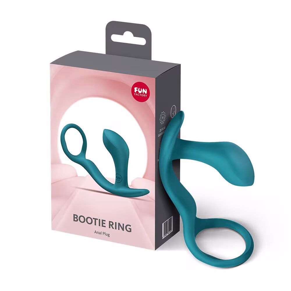 Анальна пробка з ерекційним кільцем Fun Factory BOOTIE RING Bottle Green — фото 6