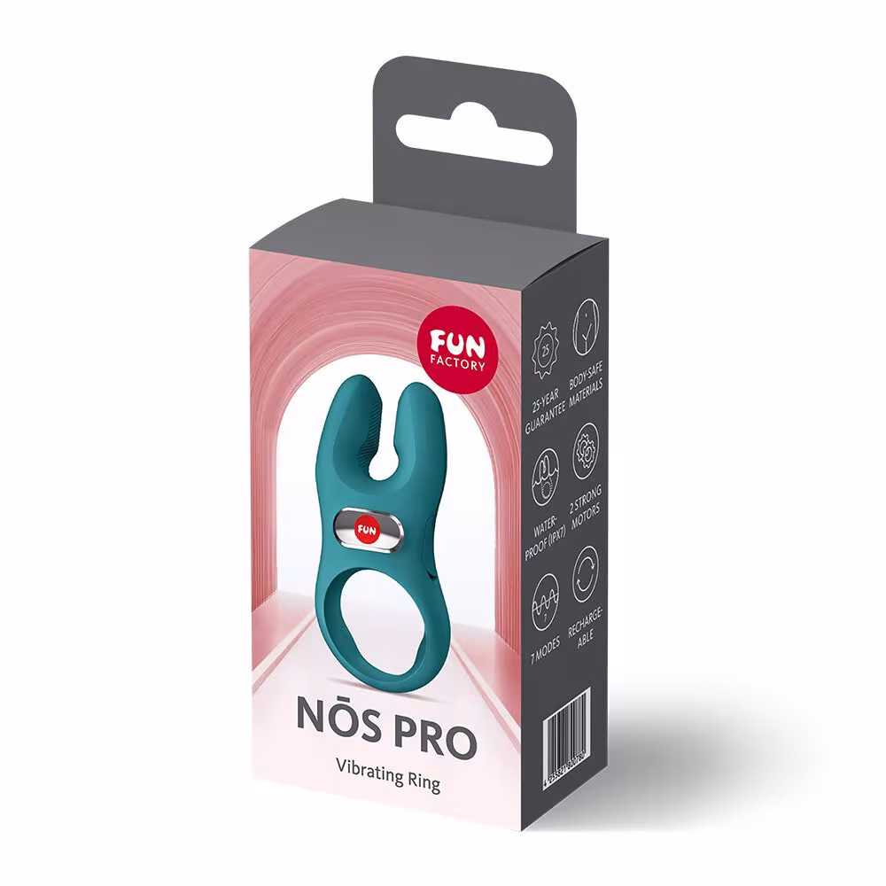 Ерекційне віброкільце з подвійною стимуляцією клітора Fun Factory NŌS PRO Bottle Green, 2 мотори — фото 8