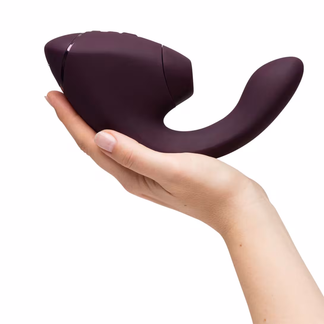 Подвійний вакуумний кліторальний стимулятор з вібрацією Womanizer Next Duo - Dark Purple — фото 9