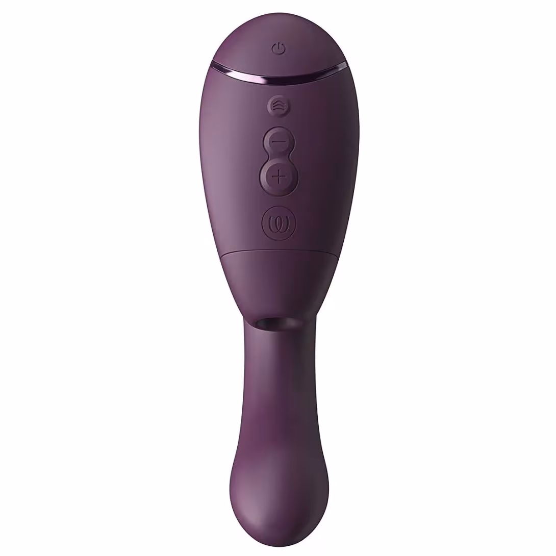 Подвійний вакуумний кліторальний стимулятор з вібрацією Womanizer Next Duo - Dark Purple — фото 7