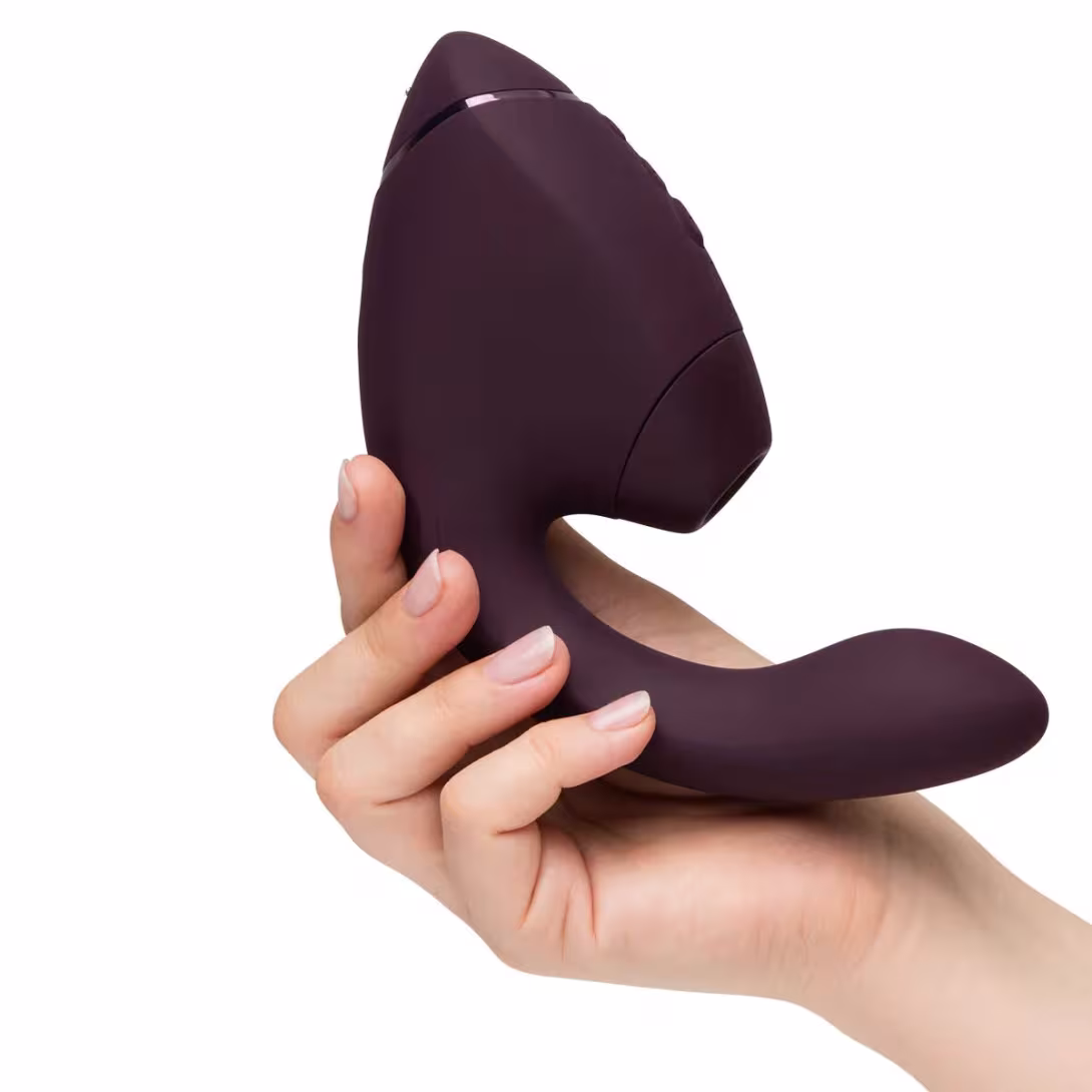 Подвійний вакуумний кліторальний стимулятор з вібрацією Womanizer Next Duo - Dark Purple — фото 8