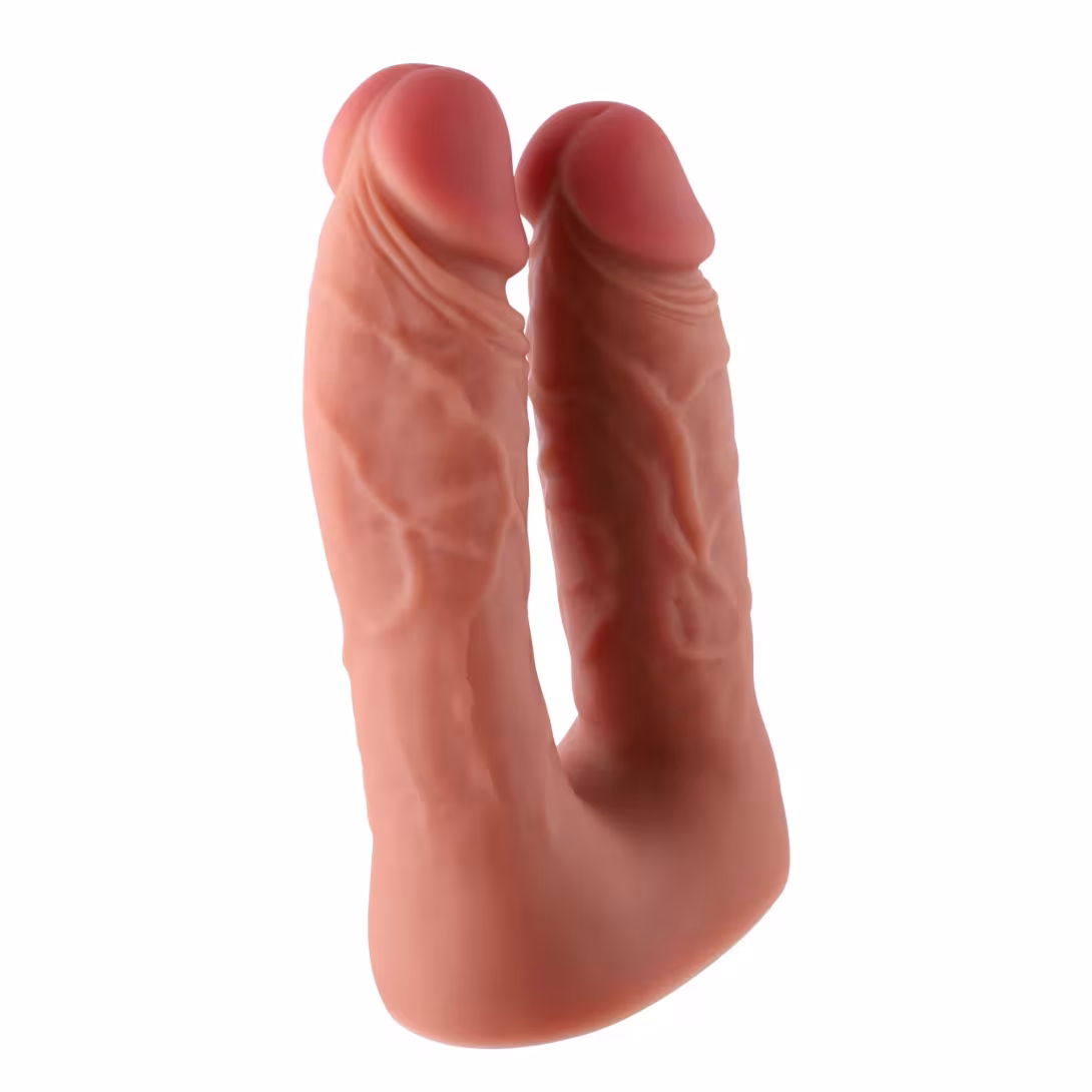 Подвійний фалоімітатор для секс-машин Hismith Silicone Double Penetrator Dildo, система KlicLok — фото 4
