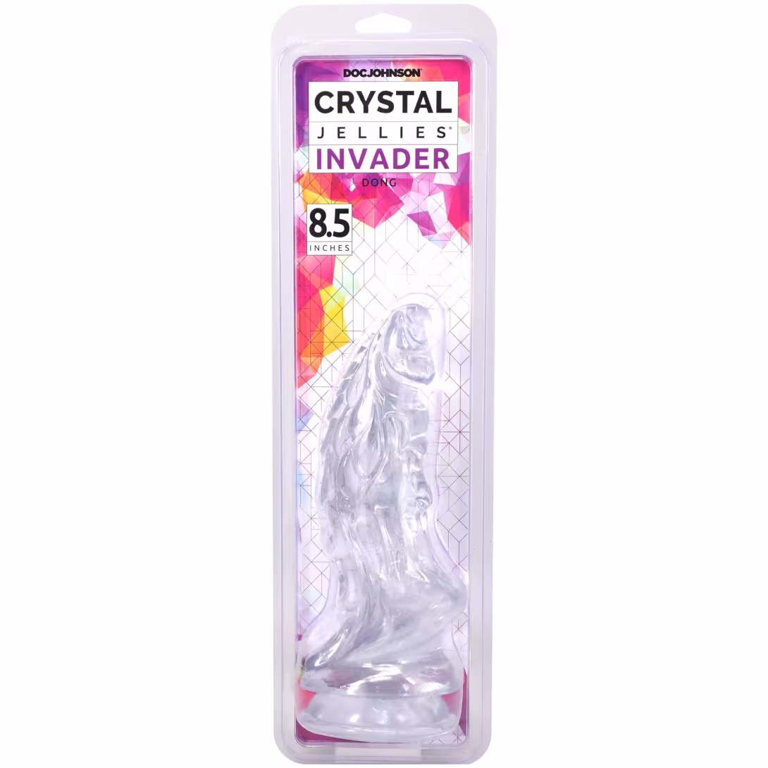 Фентезійний фалоімітатор Doc Johnson Crystal Jellies - Invader Dong 8.5 Inch - Clear — фото 5