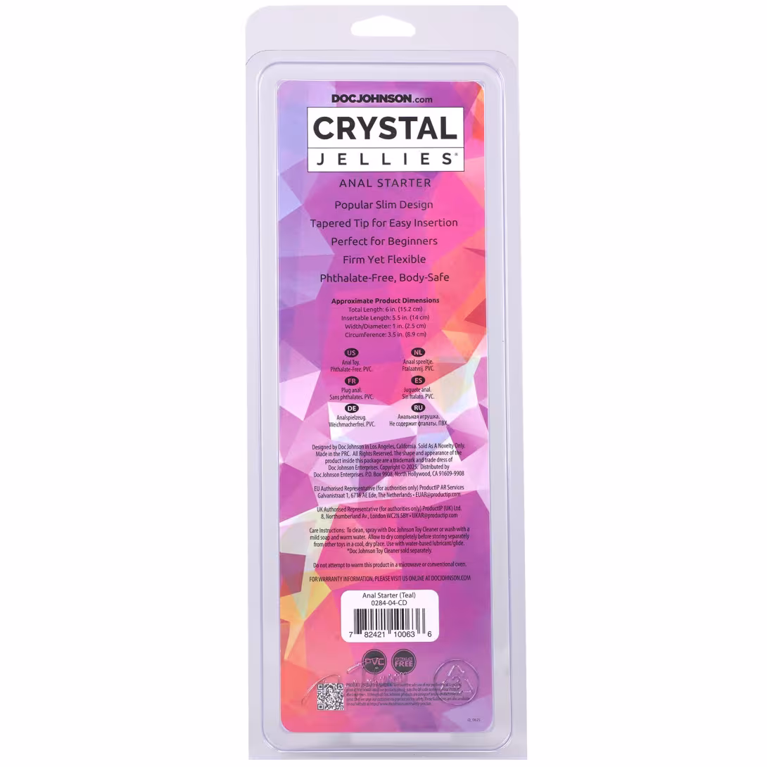Дилдо Doc Johnson Crystal Jellies - Anal Starter - 5.5 Inches -  Teal — фото 3