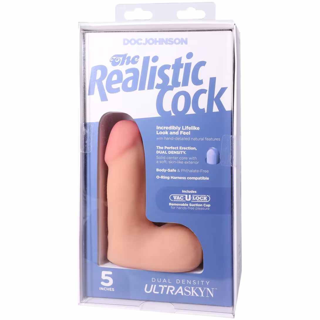 Фалоімітатор Doc Johnson The Realistic Cock ULTRASKYN - 5 Inch with Balls Vanilla — фото 9