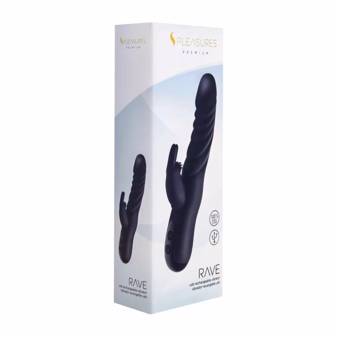 Вібратор-кролик S Pleasures Premium Rave Black — фото 2
