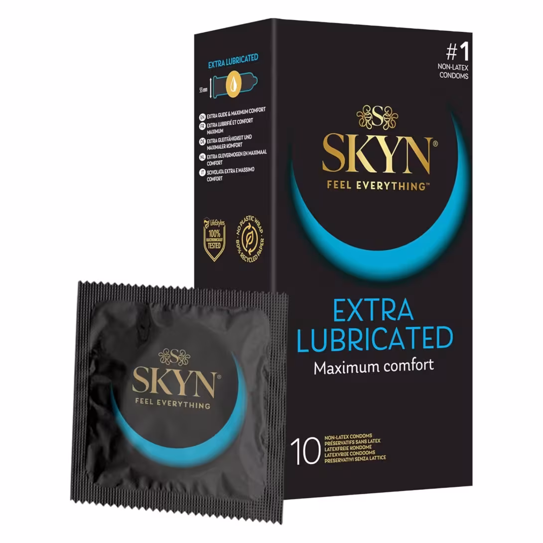 Безлатексні преміум-презервативи SKYN Extra Lubricated 10 шт, на 40 % більше змазки